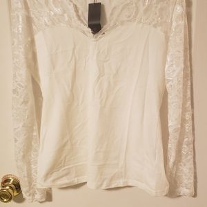 Long Sleeve V Neck off white shirt. New with tags.
